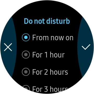 Press the required setting.