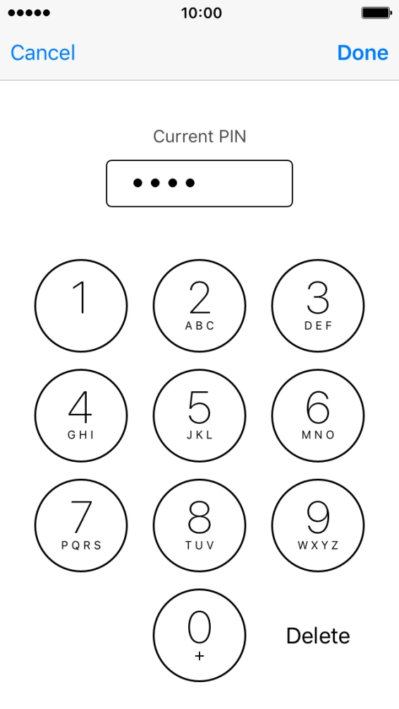 Key in your current PIN and press Done.