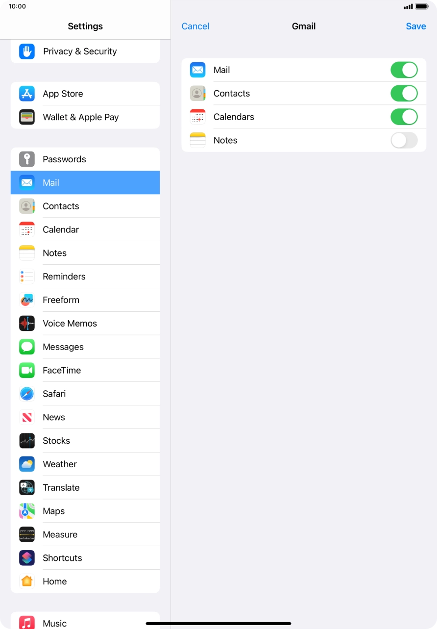 If this screen is displayed, your email account has been recognised and set up automatically. Follow the instructions on the screen to key in more information and finish setting up your tablet.