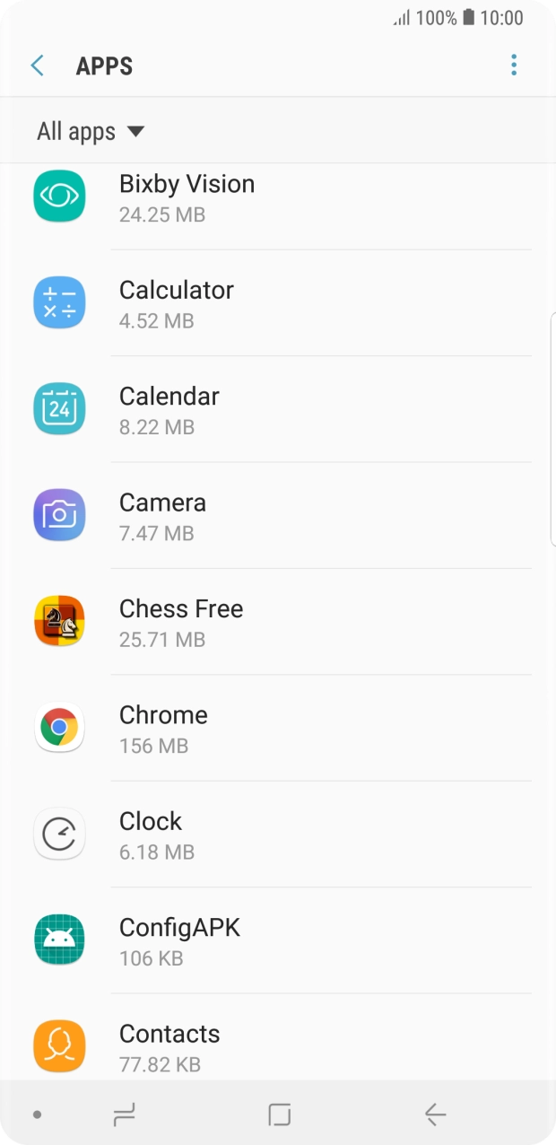 Press the required app.