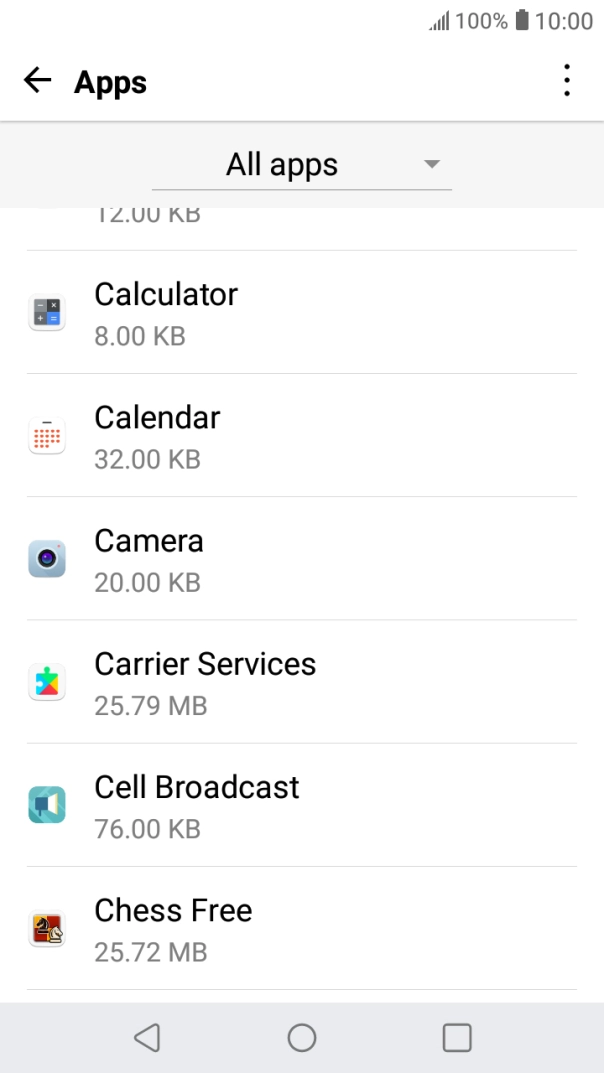 Press the required app.