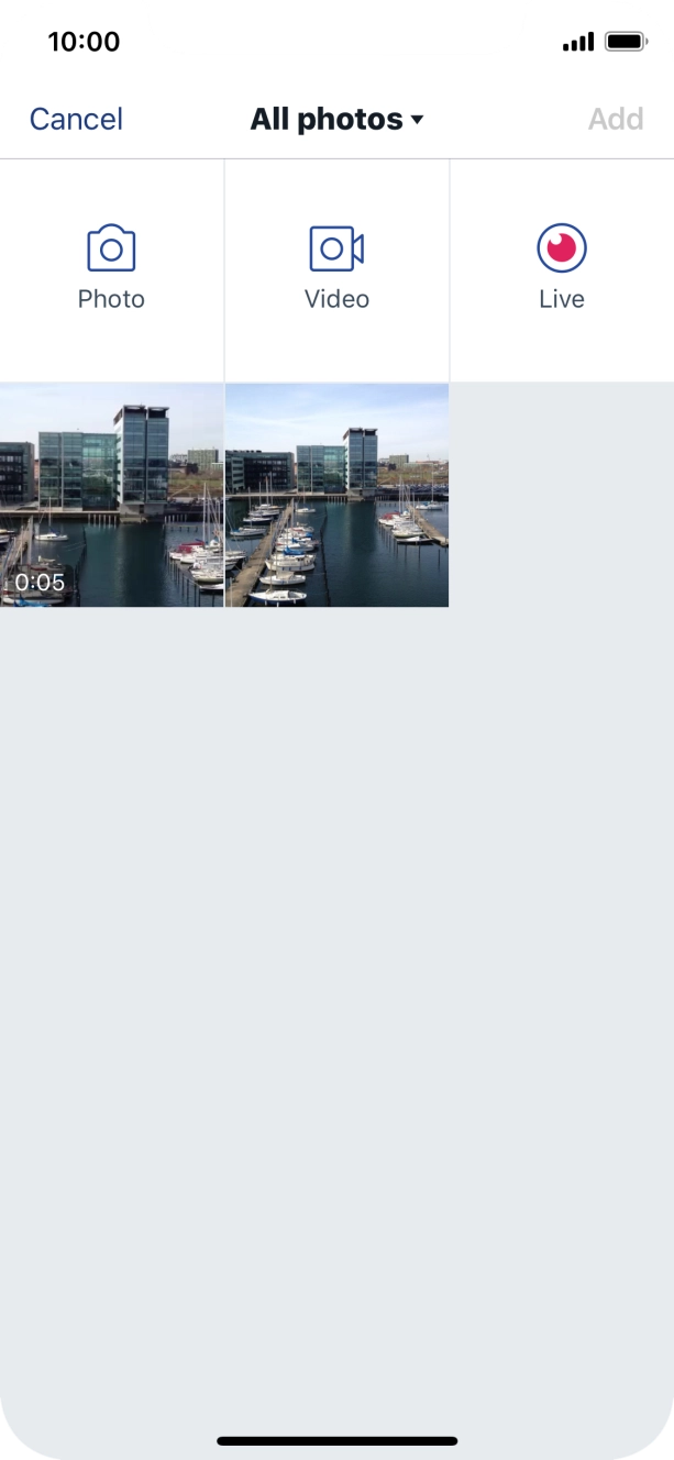 Press the required picture or video clip.