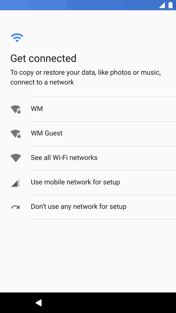 Press the required Wi-Fi network.