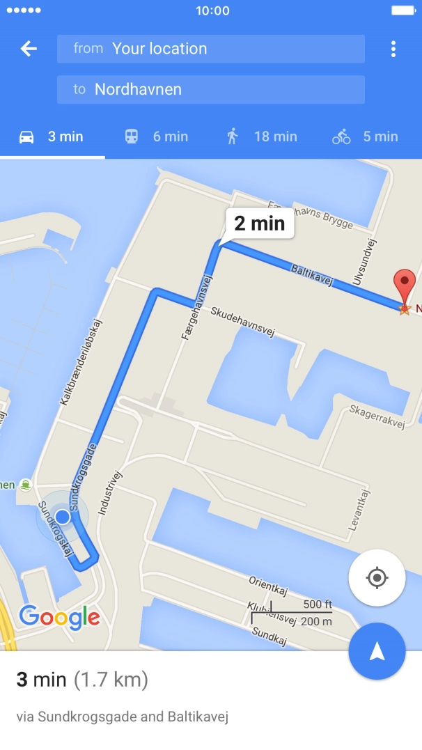 Press the required mode of transportation.