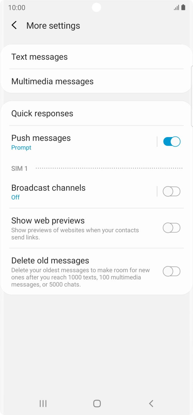 Press Text messages.