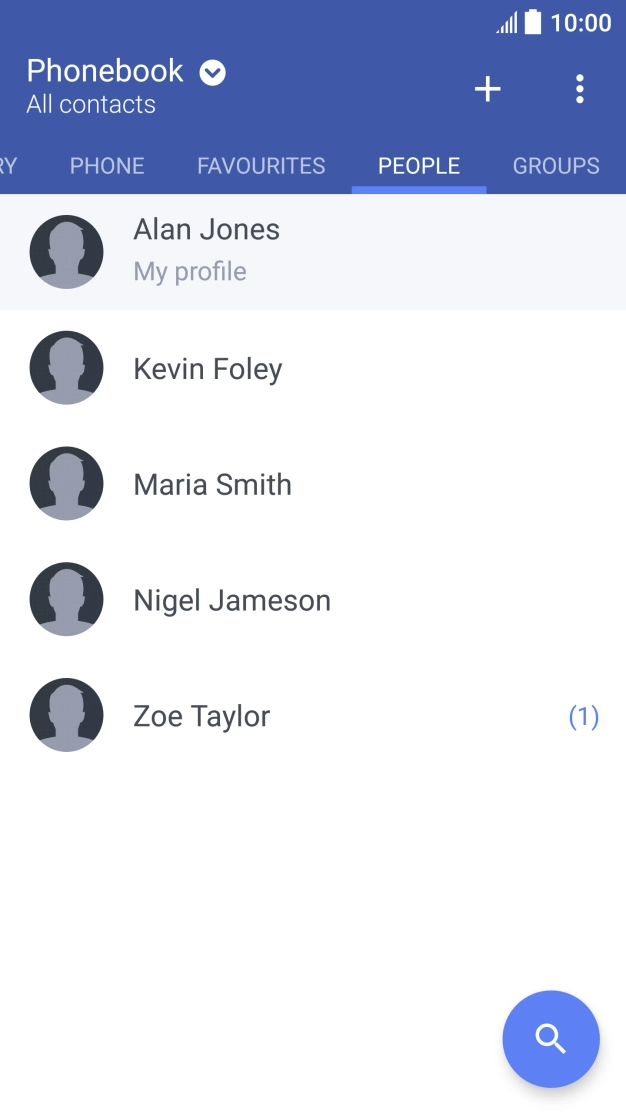 Press the new contact icon.