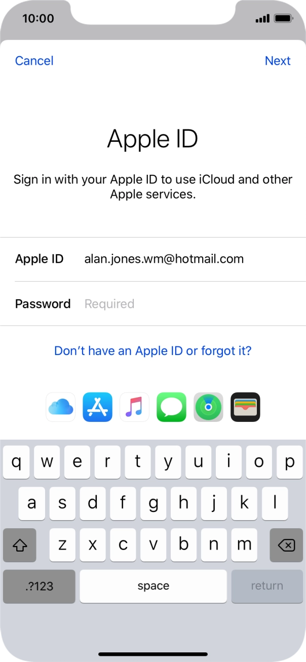 Press the field next to 