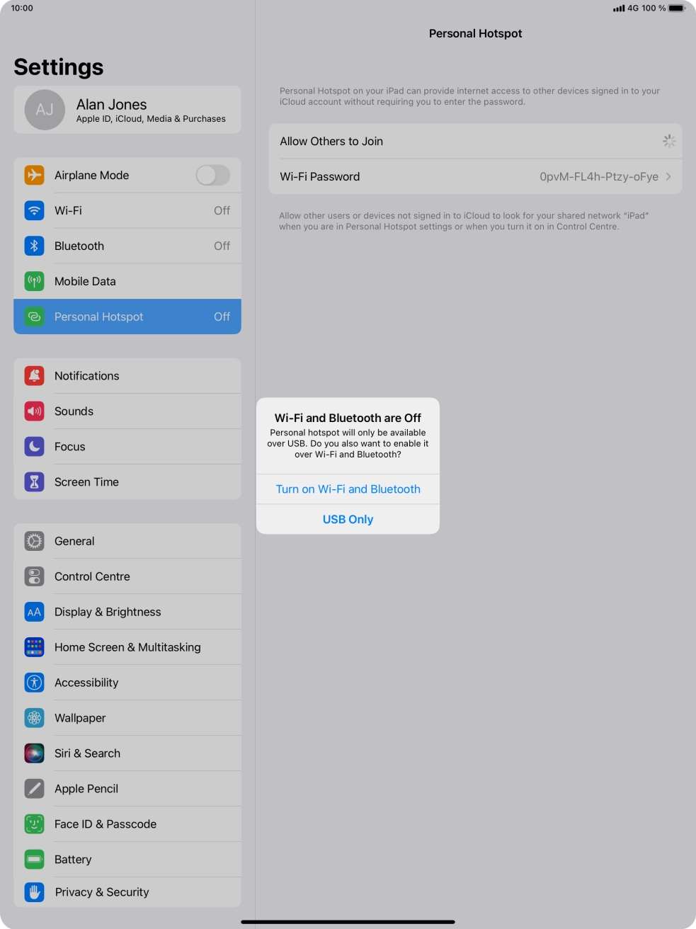 If Wi-Fi is turned off, press Turn on Wi-Fi and Bluetooth.