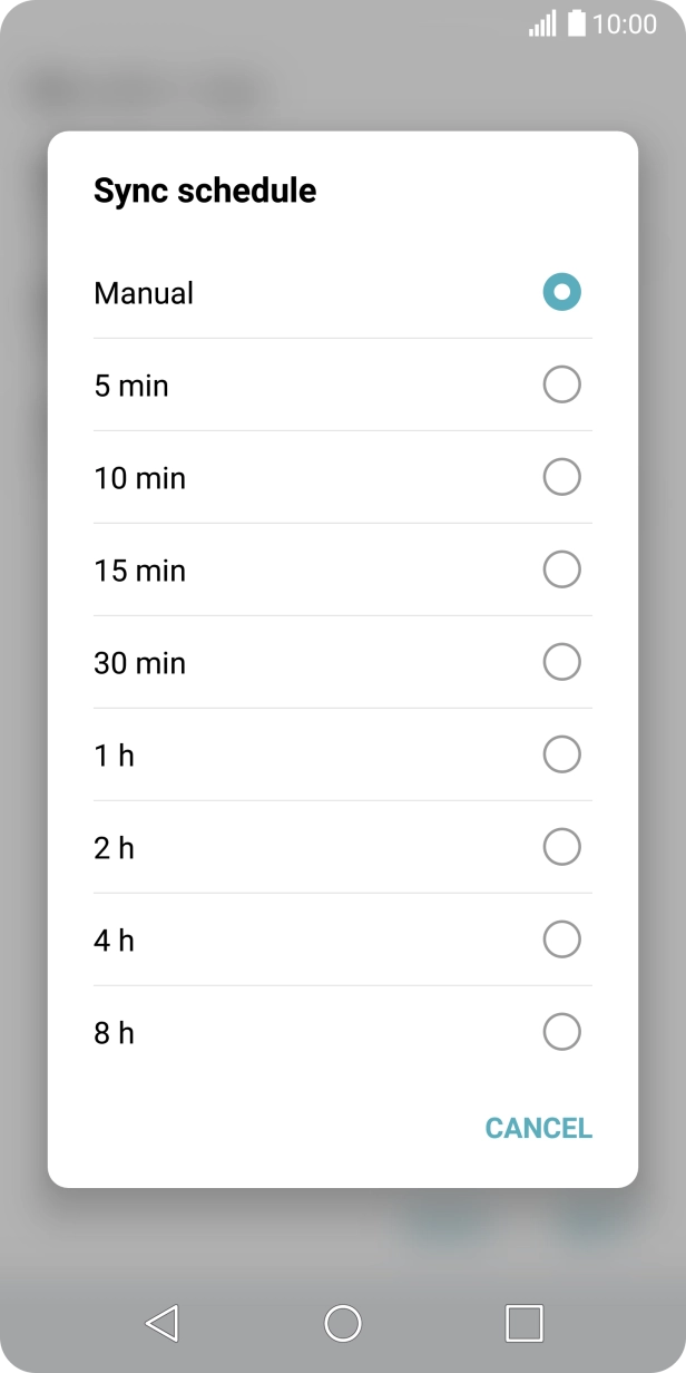 Press the required setting. Press the required setting.