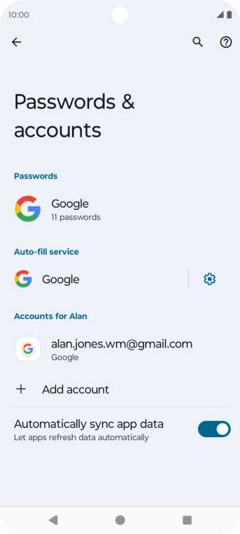 Press Add account. Press Add account.