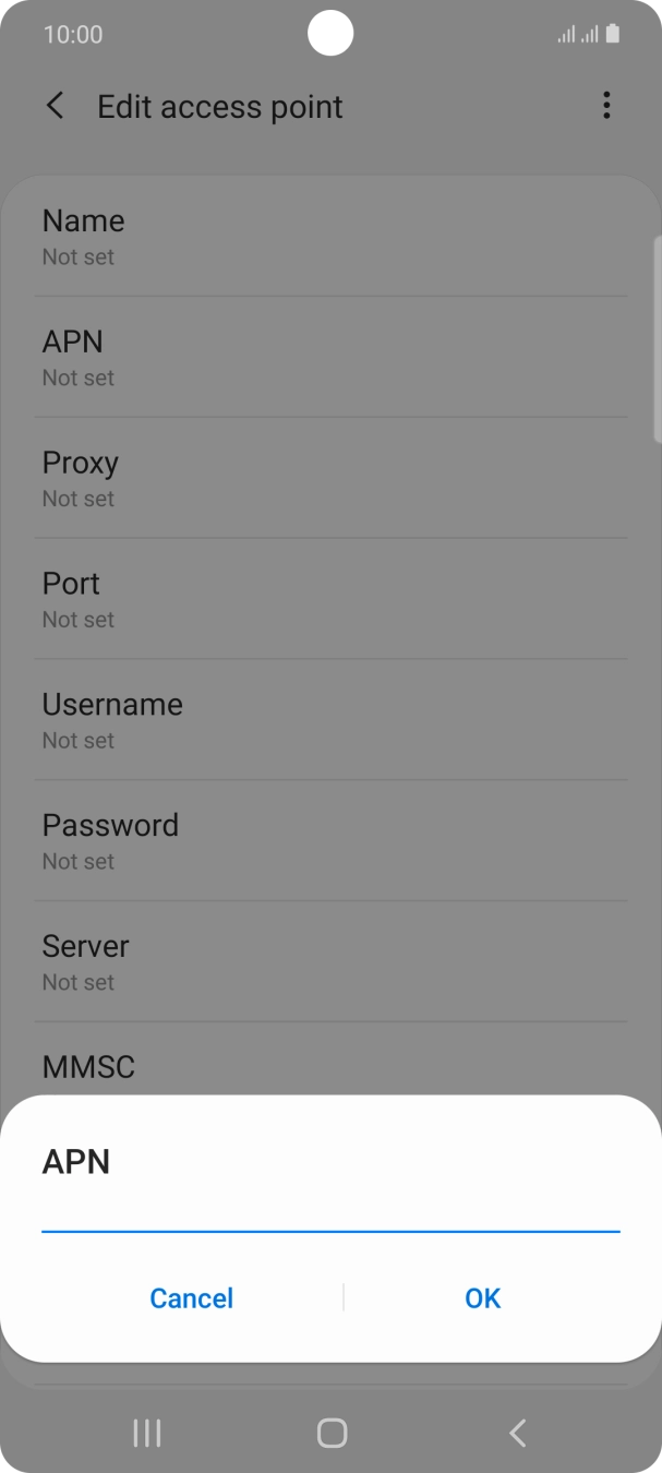 Key in telstra.wap and press OK.