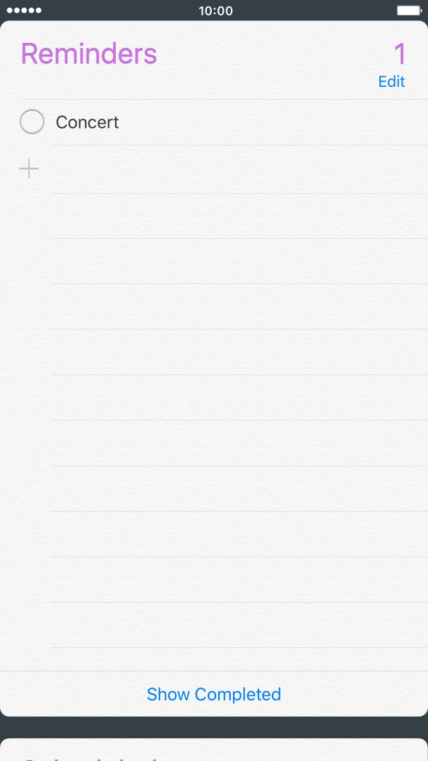 Press the field next to the reminder.