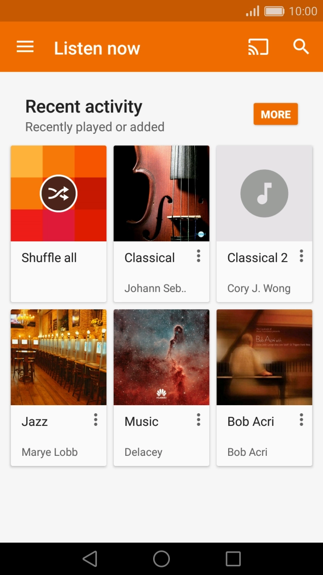 Slide your finger right starting from the left side of the screen.