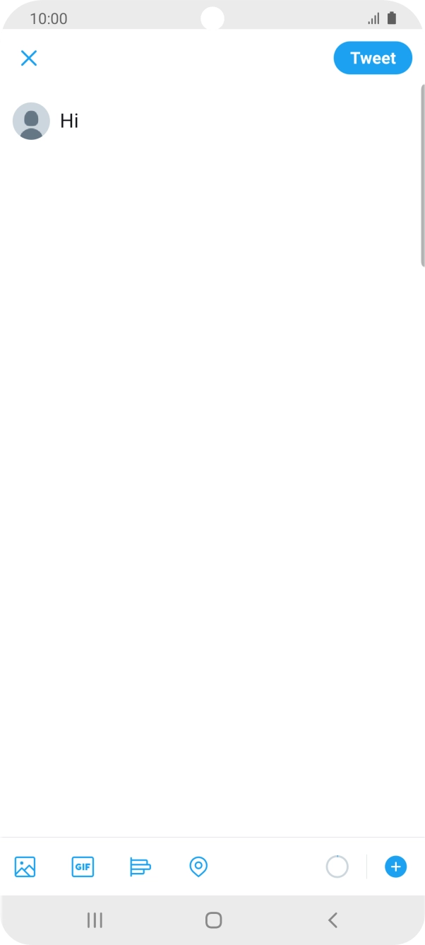 Write the required text and press Tweet.