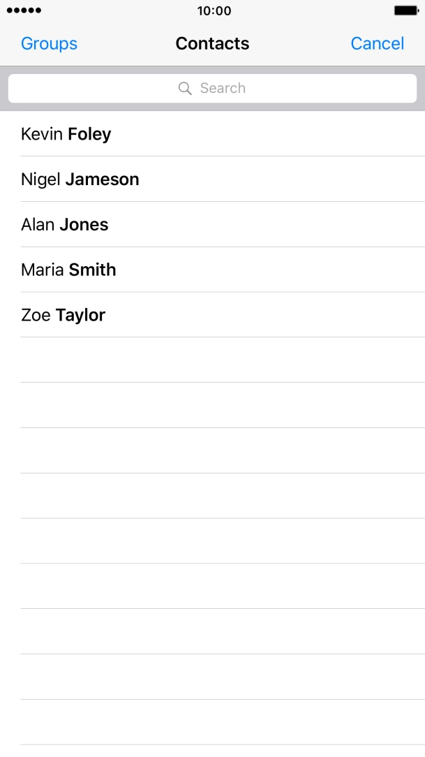 Press the required contact. Press the required contact.