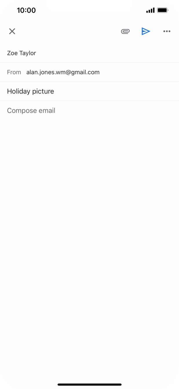 Press the text input field and write the required text.