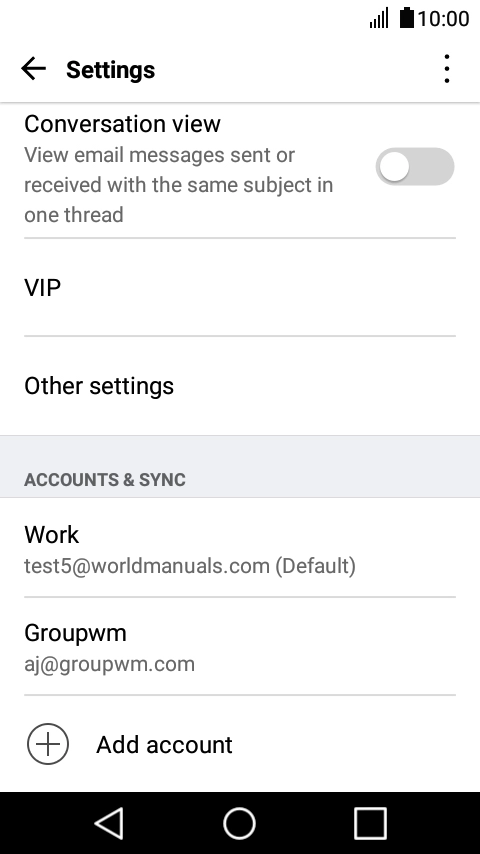 Press the required account.