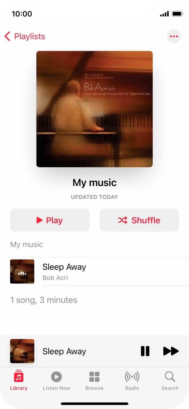 Press the song title.