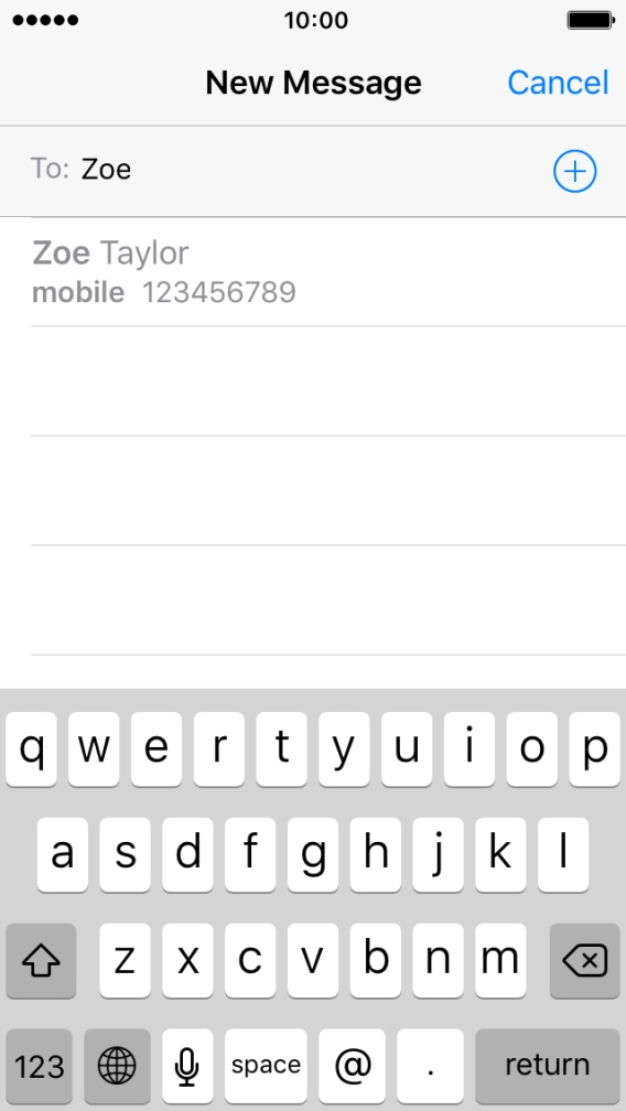 Key in the first letters of the recipient's name and press the required contact. Key in the first letters of the recipient's name and press the required contact.