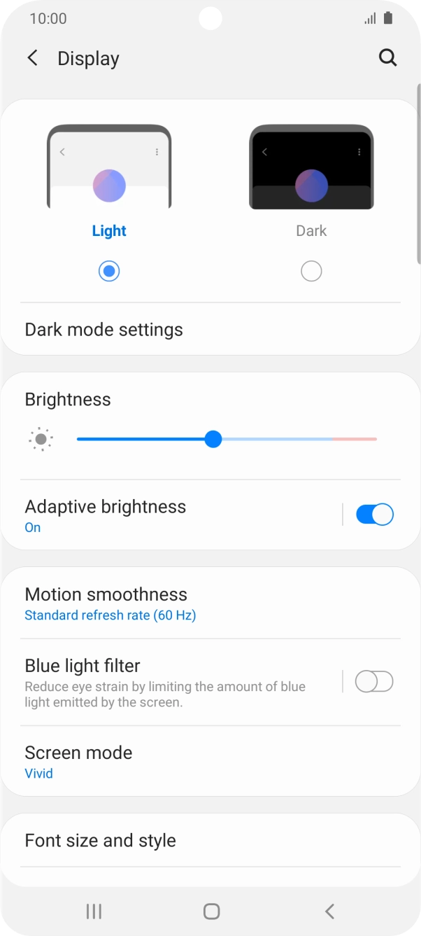 Press the indicator next to 