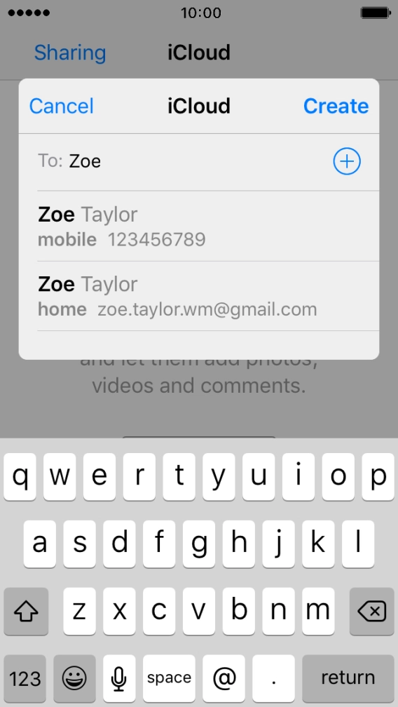 Press the required contact.