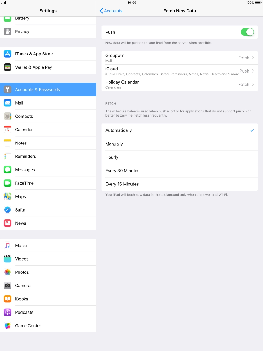 Press the indicator next to 