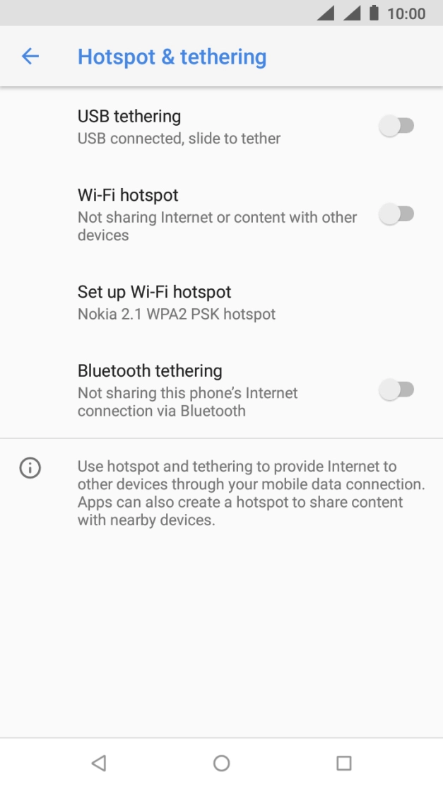 Press Set up Wi-Fi hotspot.