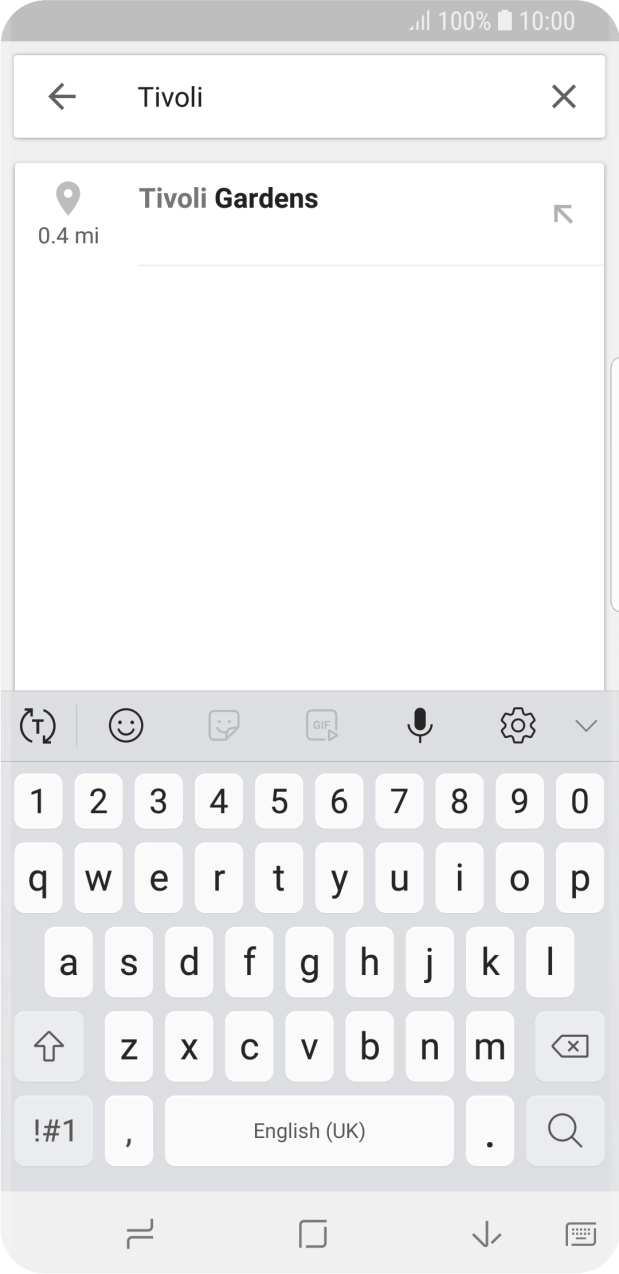 Press the required destination.