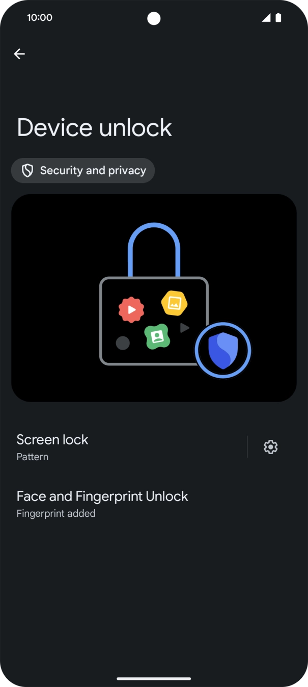 Press Screen lock and key in the additional phone lock code you created earlier.