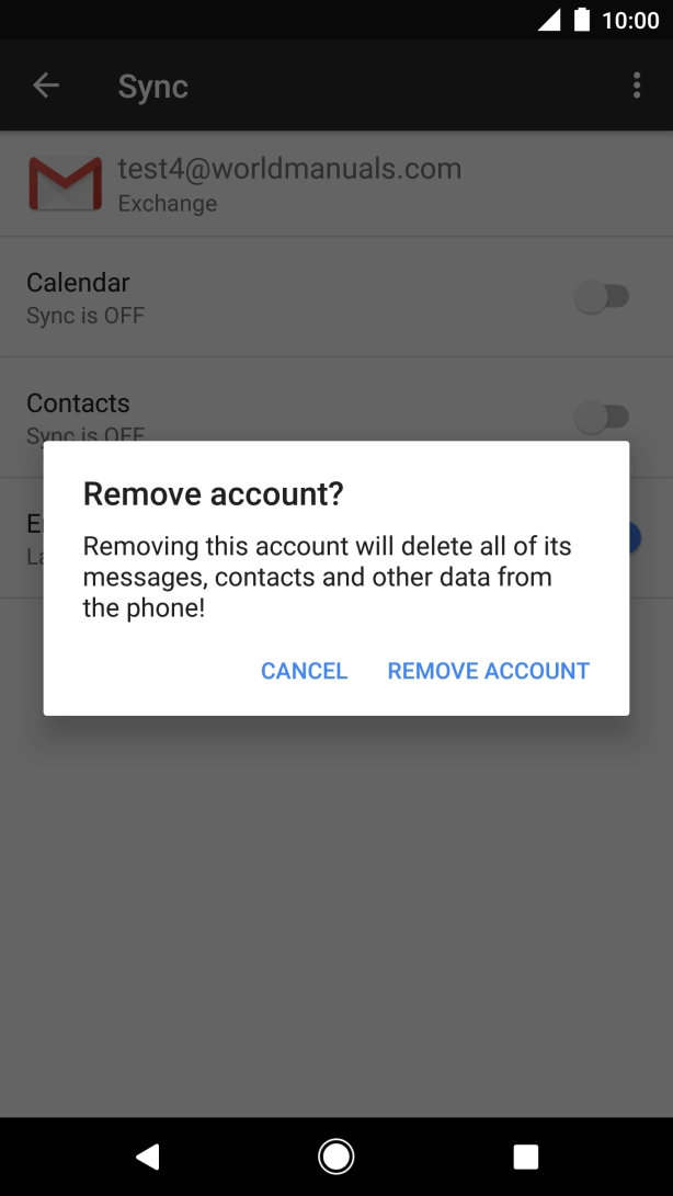 Press REMOVE ACCOUNT.