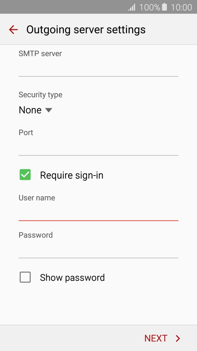 Press the field below 