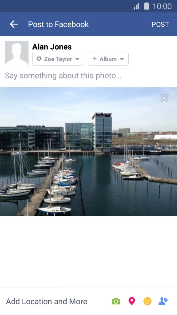 Press the text input field and write the required text.