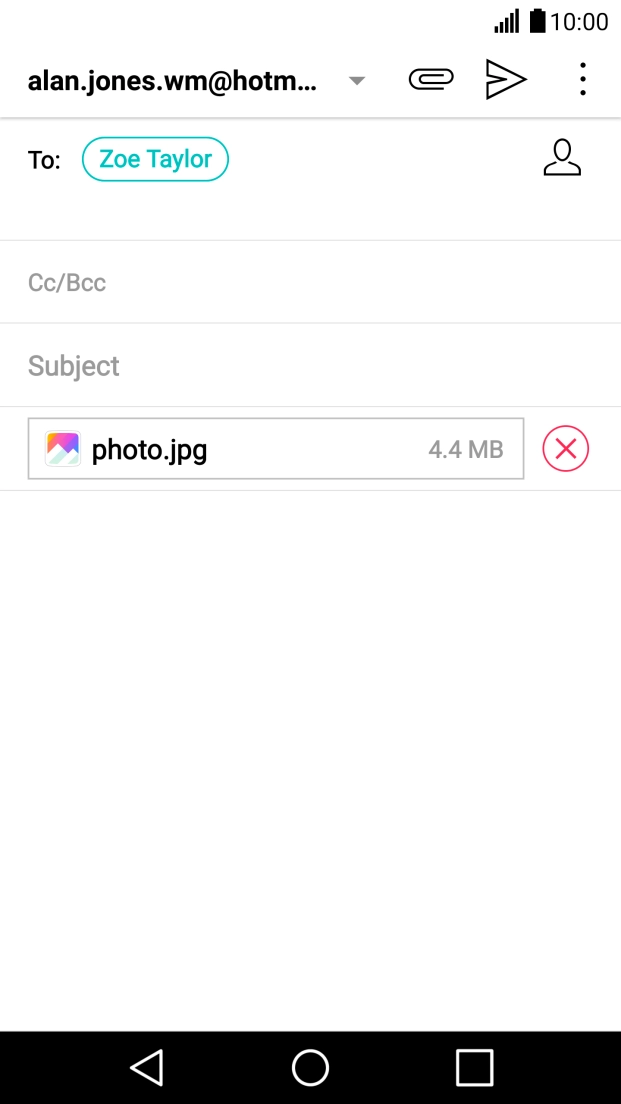 Press Subject and write the subject of your email.