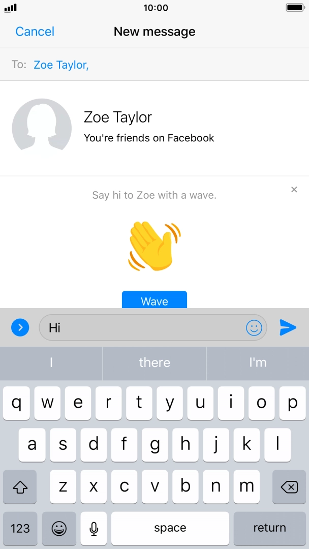 Write the required message and press the send icon. Write the required message and press the send icon.
