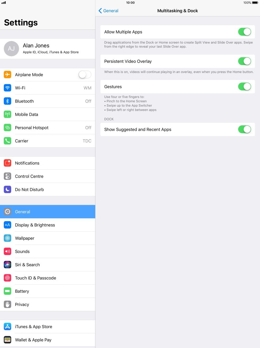 Press the indicator next to 