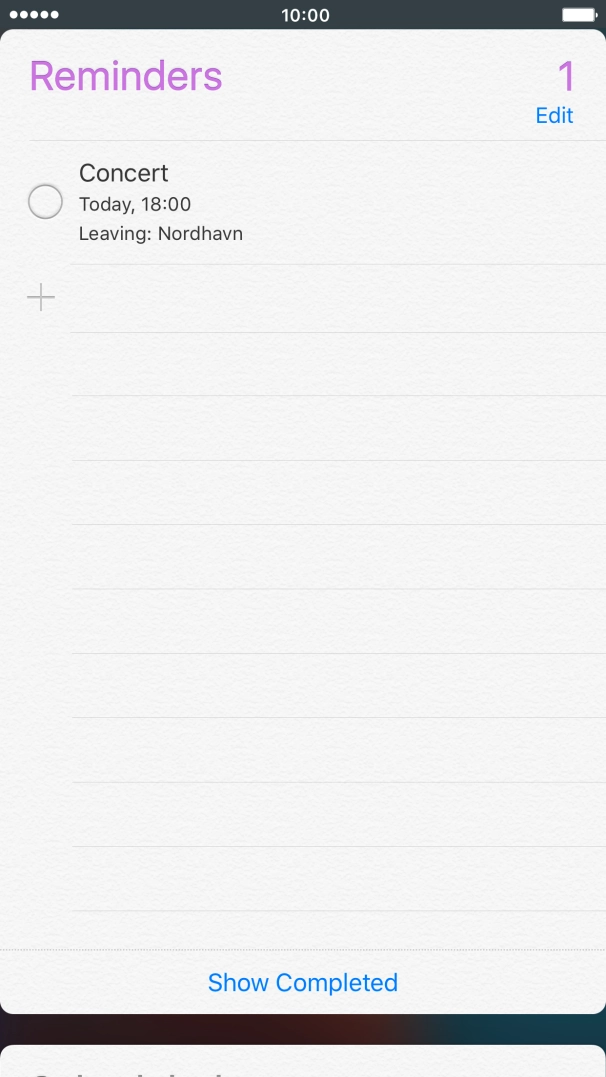 Press the field next to the reminder.
