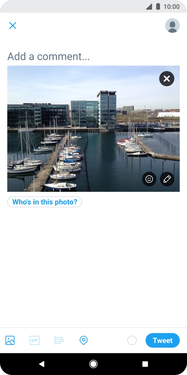 Press the text input field and write the required text.