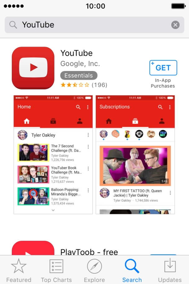 Press YouTube. Press YouTube.