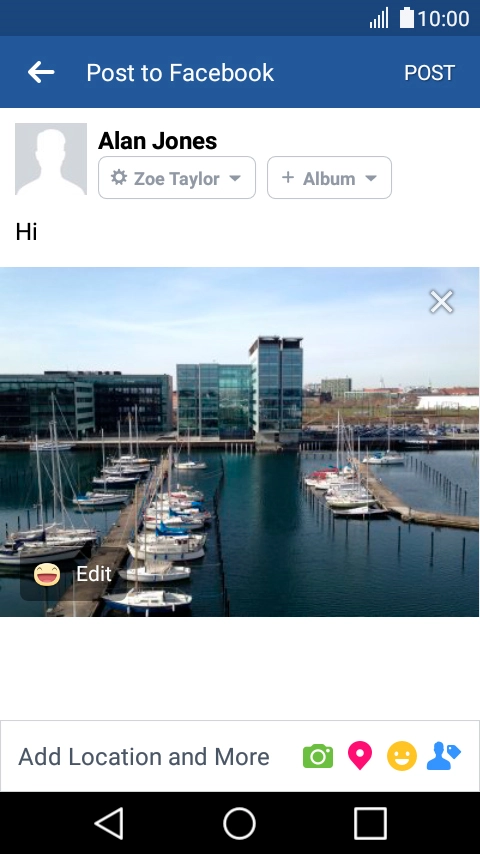 Write the required text and press POST.