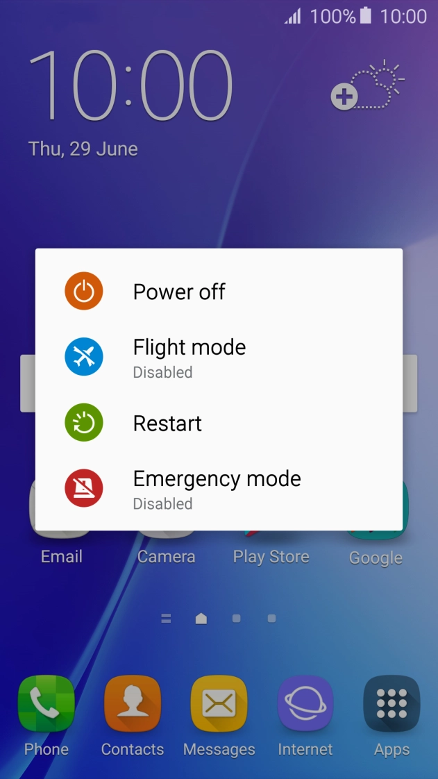 Press Flight mode to turn the function on or off.