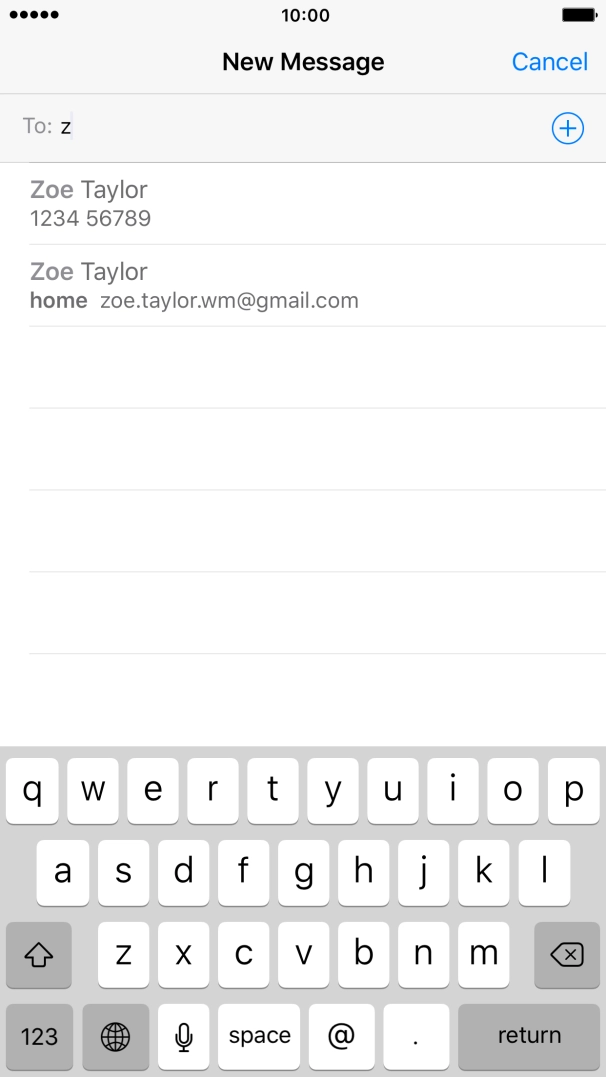 Key in the first letters of the recipient's name and press the required contact. Key in the first letters of the recipient's name and press the required contact.