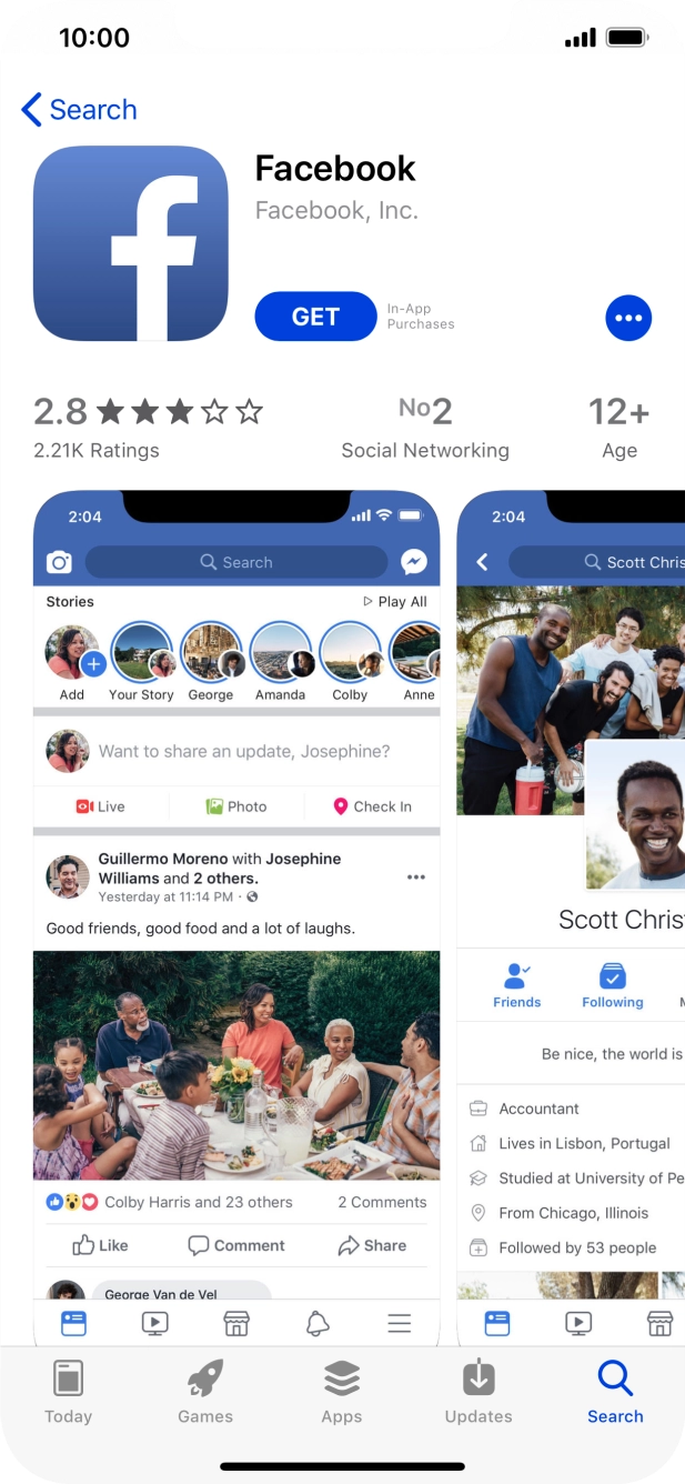 Press GET and follow the instructions on the screen to install the app.