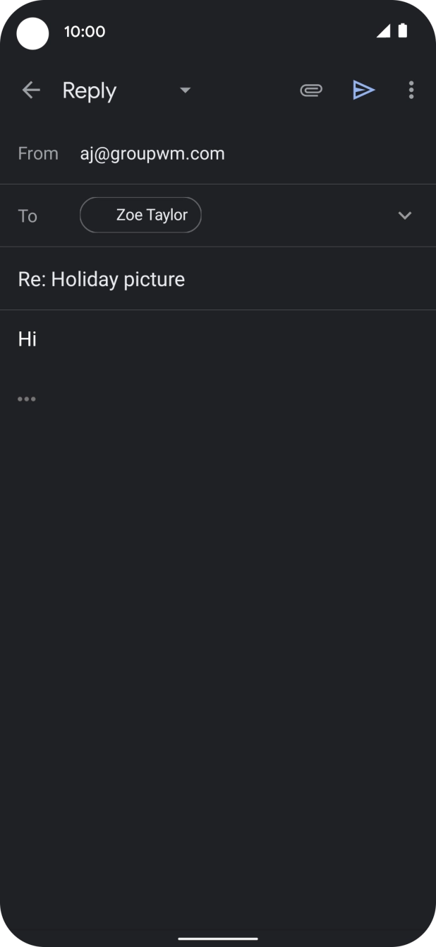 Write the required text and press the send icon.