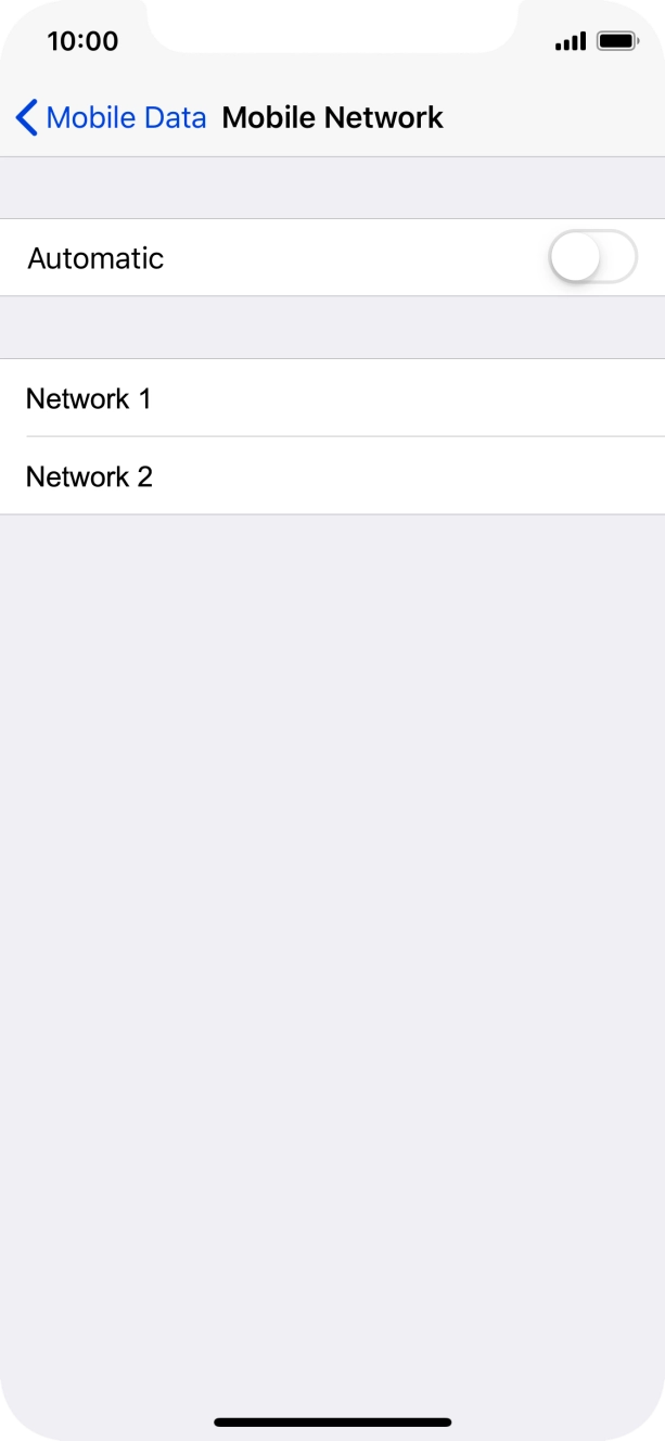If you turn off the function, press the required network.