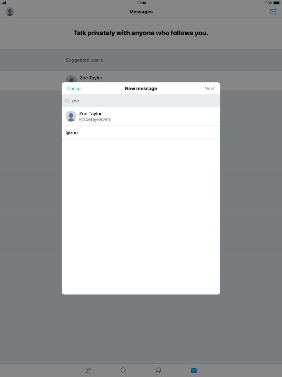 Press the required contact.