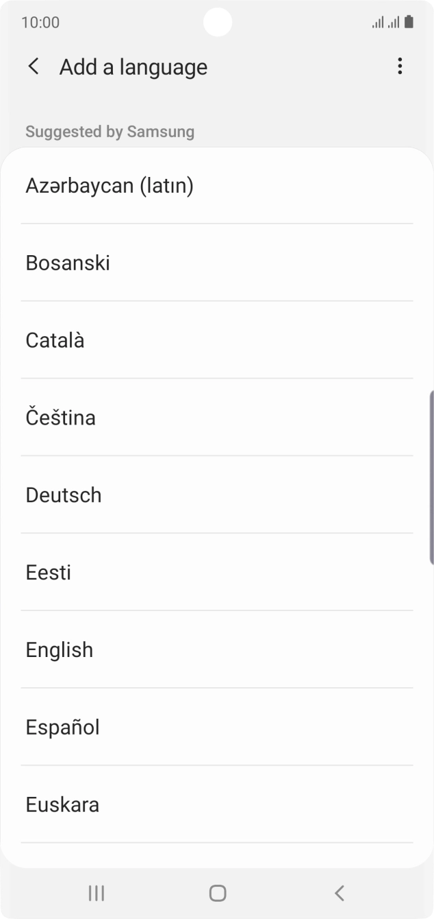 Press the required language.
