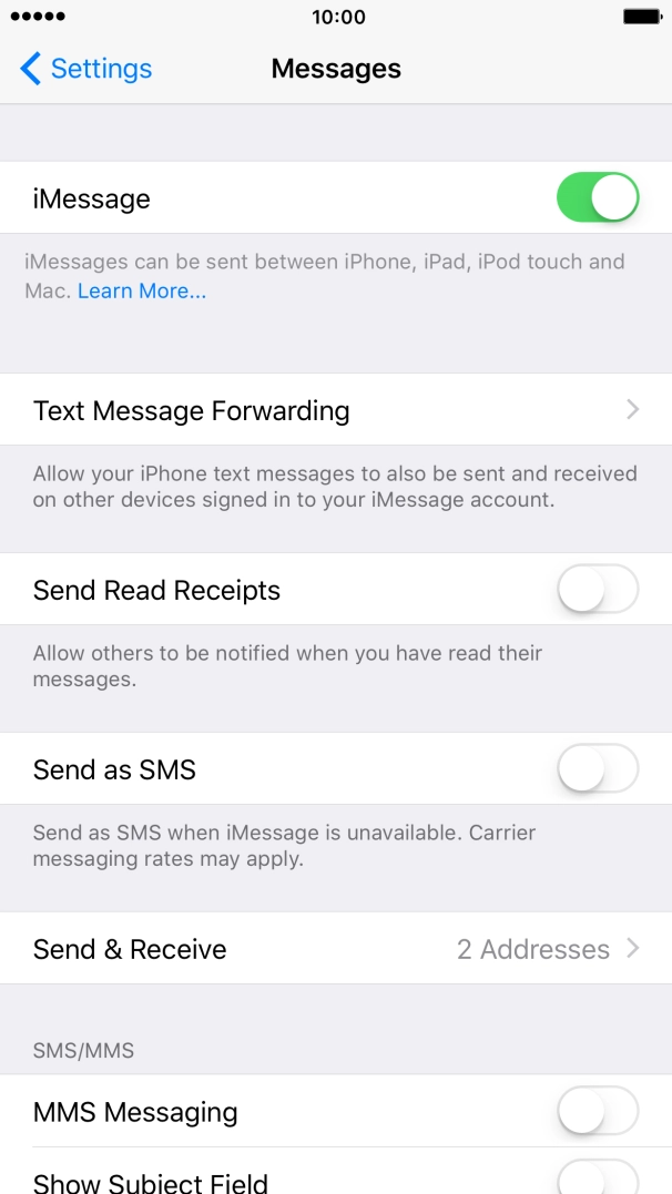 Press the indicator next to 