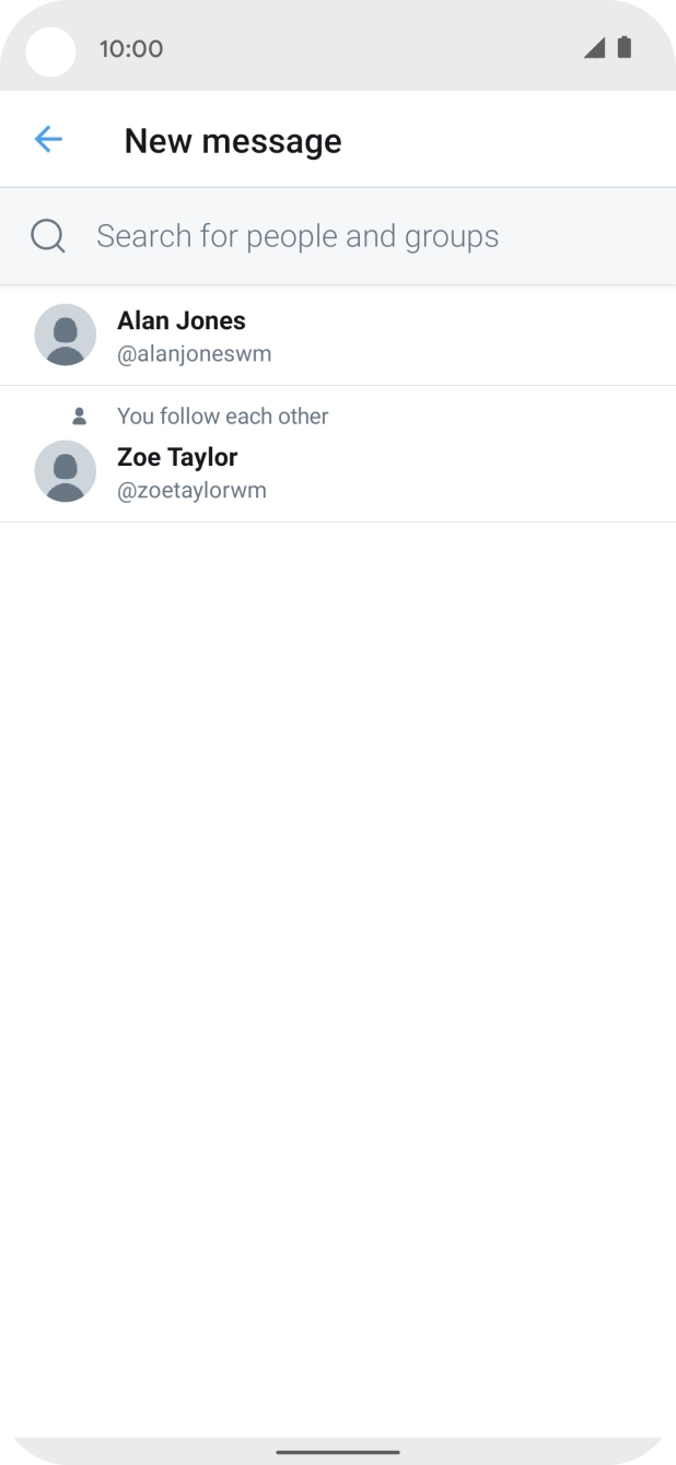 Press the search field.