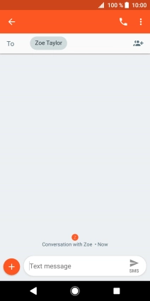 Press the text input field and write the text for your text message.