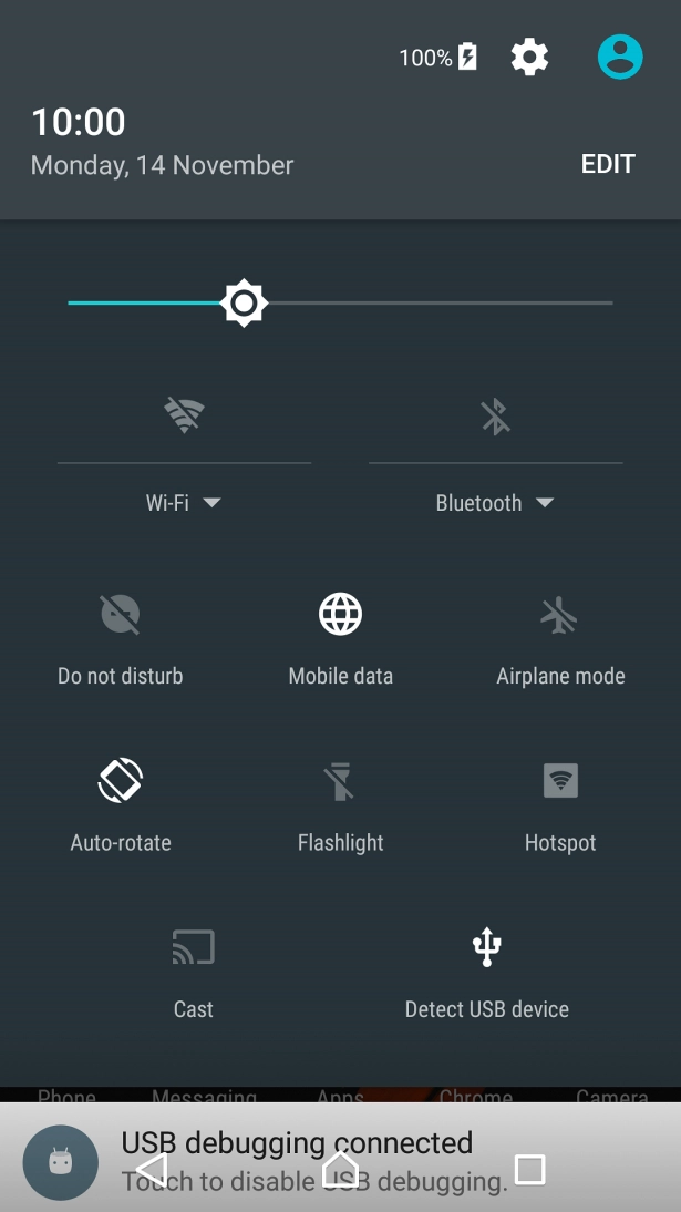 Press the settings icon.